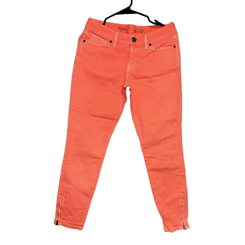 The Limited Coral Skinny Jeans Womens Size 4 Ankle Zip Stretch Denim Mid Rise
